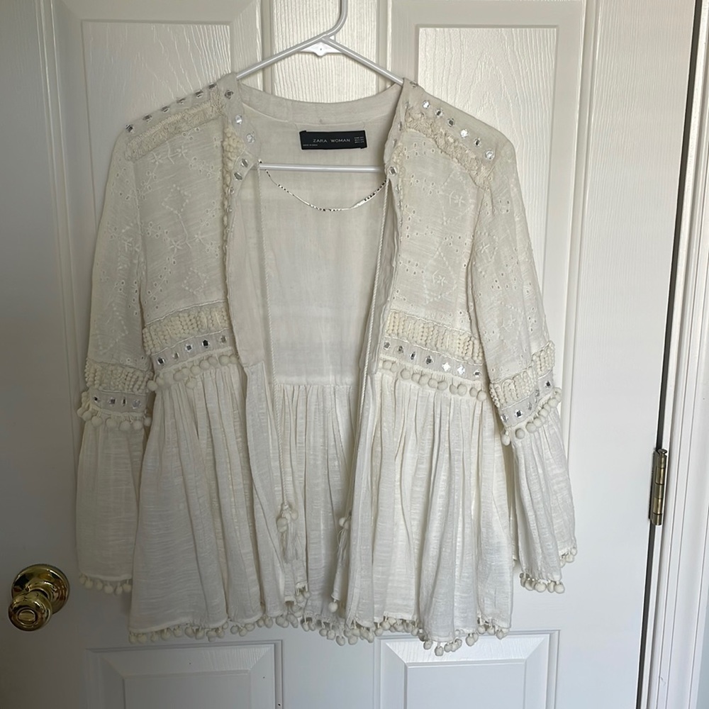 Zara open front blouse